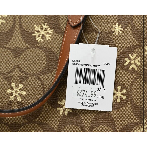 COACH ALICE Satchel Crossbody Signature Canvas Snowflake Print CF378 NWT $378 - Picture 9 of 15